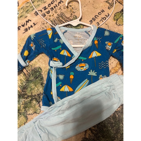 Little Sleepies Other - Little Sleepies Newborn Endless Summer Bamboo Viscose Kimono Pajama Set Blue